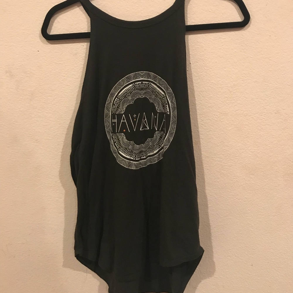 Very Dark Grey “Havana” Halter Tank Top